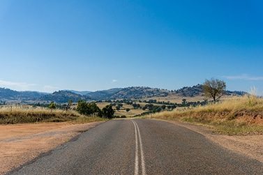 Rural Road on Sunny Day in Young Region, NSW